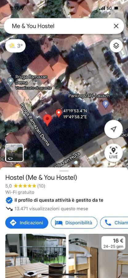 Me & You Hostel Tiranë Eksteriør bilde